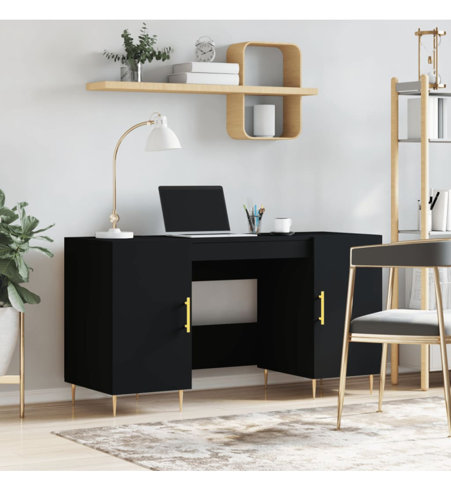 Bureau noir 140x50x75 cm bois d'ingénierie Bureau noir 140x50x75 cm bois d'ingénierie