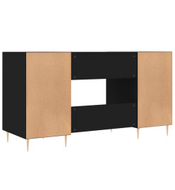 Bureau noir 140x50x75 cm bois d'ingénierie