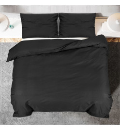 Ensemble de housse de couette Noir 260x220 cm Coton