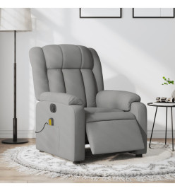 Fauteuil de massage inclinable électrique gris clair tissu