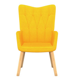 Chaise de relaxation avec tabouret Jaune moutarde Tissu