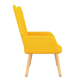 Chaise de relaxation avec tabouret Jaune moutarde Tissu