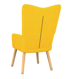 Chaise de relaxation avec tabouret Jaune moutarde Tissu