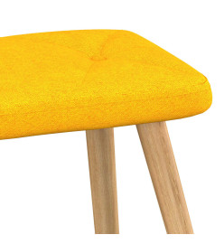 Chaise de relaxation avec tabouret Jaune moutarde Tissu