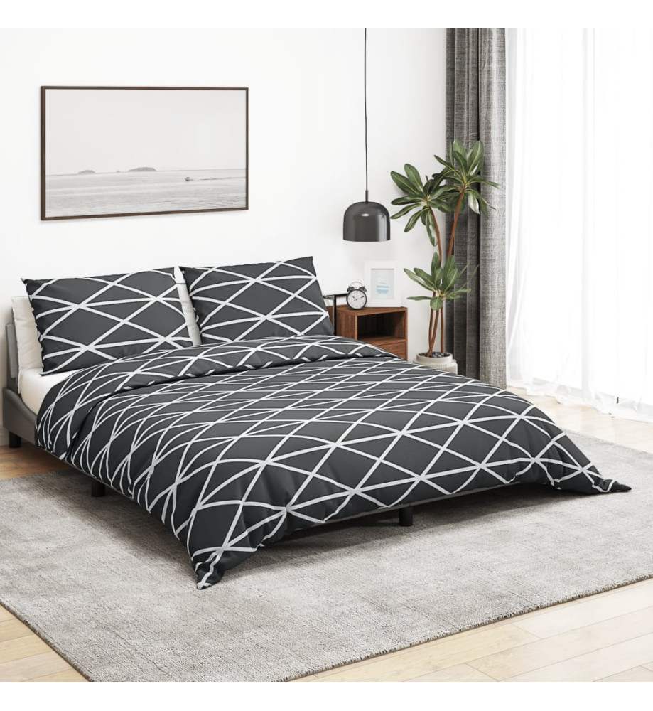 Ensemble de housse de couette Gris 260x240 cm Coton