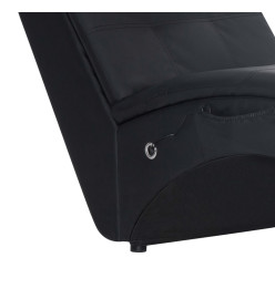 Chaise longue de massage avec oreiller Noir Similicuir