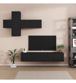 Ensemble de meubles TV 7 pcs Noir Bois d'ingénierie