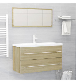 Ensemble de meubles de bain 2 pcs Chêne sonoma Aggloméré