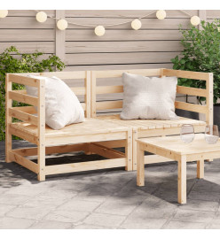 Canapés d'angle de jardin 2 pcs 70x70x67 cm bois de pin massif