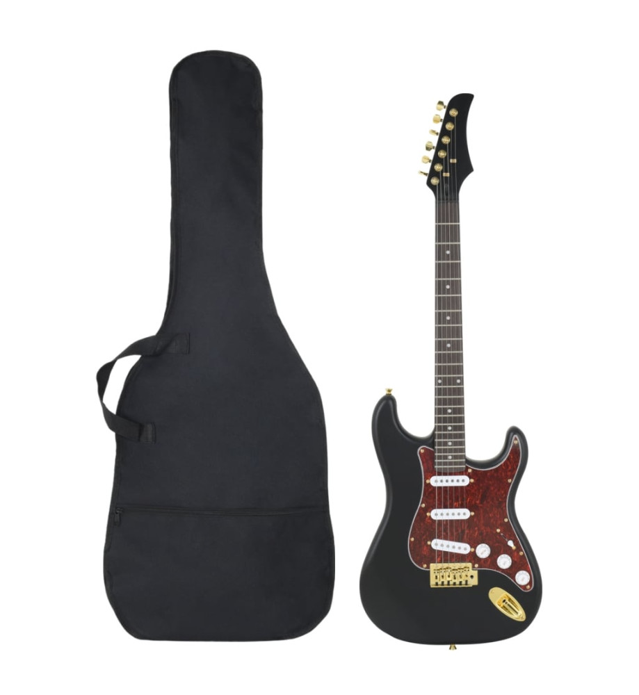 Guitare électrique pour débutants et sac noir et doré 4/4 39"