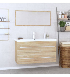 Ensemble de meubles de salle de bain 3 pcs Chêne sonoma