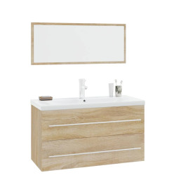 Ensemble de meubles de salle de bain 3 pcs Chêne sonoma