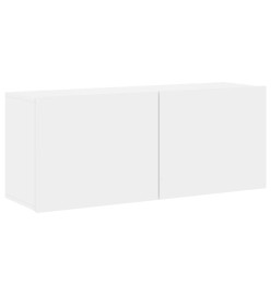 Unités murales TV 4 pcs blanc bois d'ingénierie