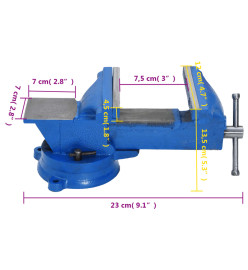 Étau d'établi bleu 100 mm fonte