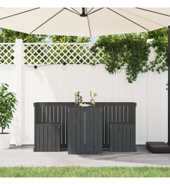 Set de balcon 2 places gris bois de pin massif