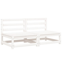 Canapés de jardin sans accoudoirs coussins 2pcs bois massif pin