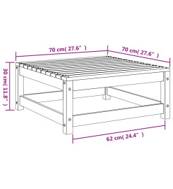 Repose-pied de jardin 70x70x30 cm bois de pin massif