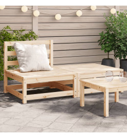 Canapé de jardin sans accoudoirs repose-pieds bois pin massif