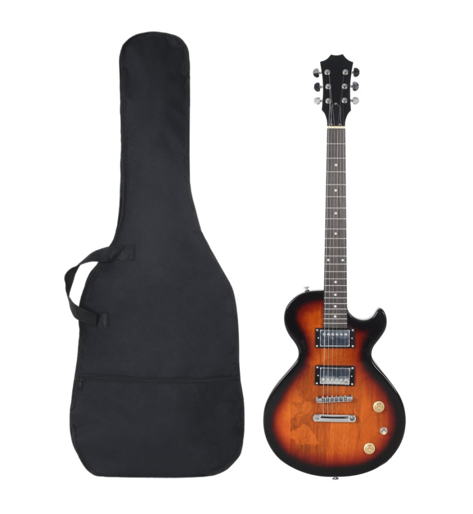 Guitare électrique pour débutants et sac marron et noir 4/4 39"