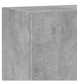 Unités murales TV 4 pcs gris béton bois d'ingénierie