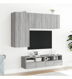 Unités murales TV 4 pcs sonoma gris bois d'ingénierie