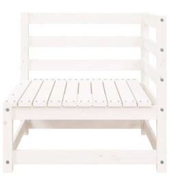 Canapé de jardin repose-pieds 2 places blanc bois massif de pin