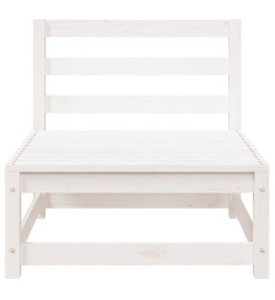 Canapé de jardin repose-pieds 2 places blanc bois massif de pin
