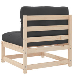 Canapé de jardin sans accoudoirs et coussins bois massif de pin