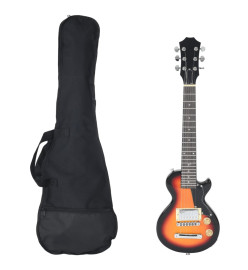 Guitare électrique pour enfants et sac marron et noir 3/4 30"