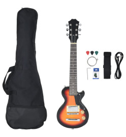 Guitare électrique pour enfants et sac marron et noir 3/4 30"