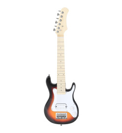 Guitare électrique pour enfants et sac marron et blanc 3/4 30"