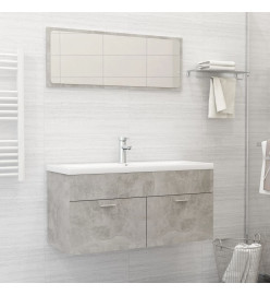 Ensemble de meubles de salle de bain 2 pcs Gris béton Aggloméré