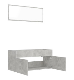 Ensemble de meubles de salle de bain 2 pcs Gris béton Aggloméré