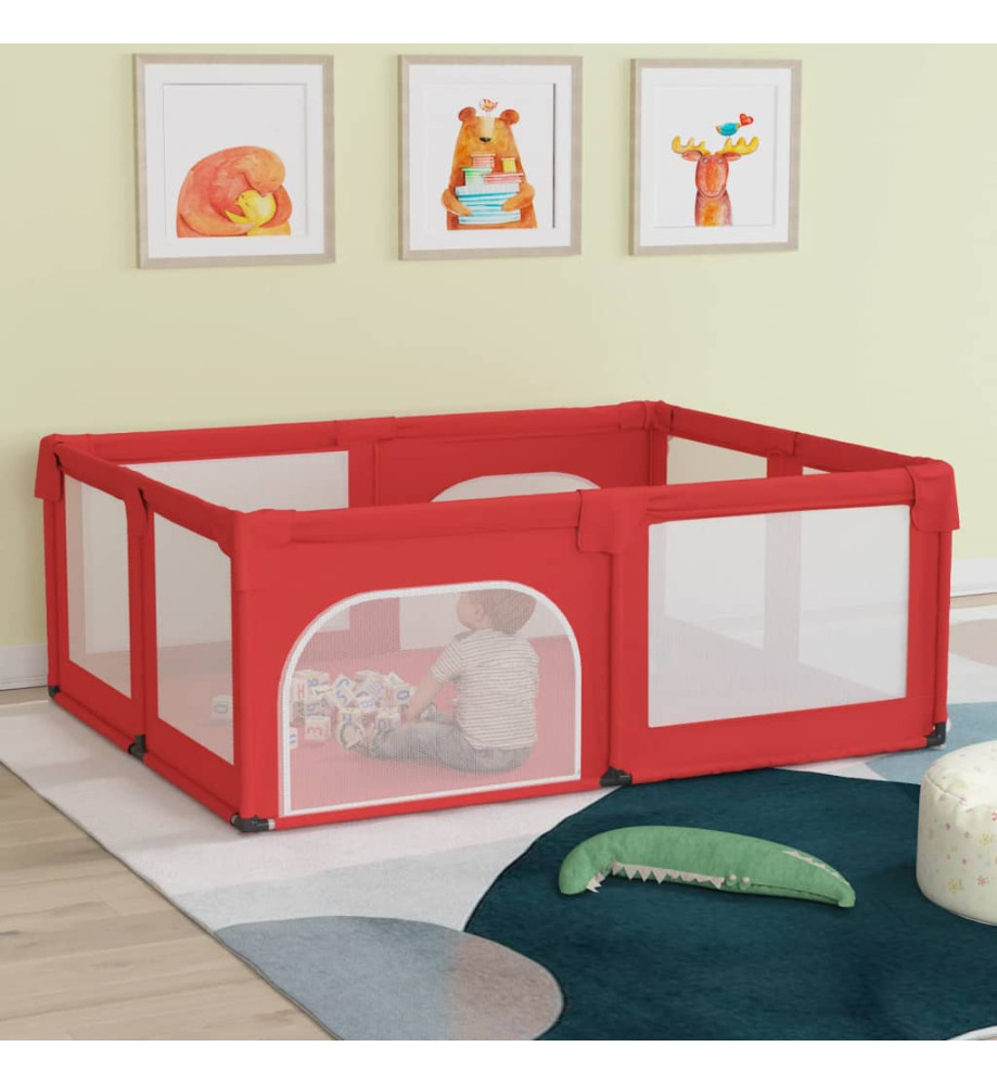 Parc pour bébé avec 2 portes Rouge Tissu Oxford