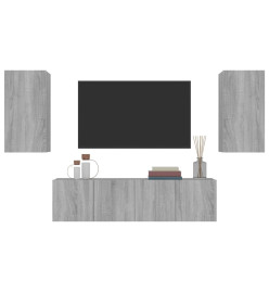 Ensemble de meubles TV 4 pcs Sonoma gris Bois d'ingénierie