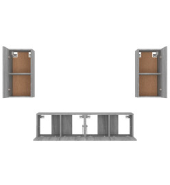 Ensemble de meubles TV 4 pcs Sonoma gris Bois d'ingénierie