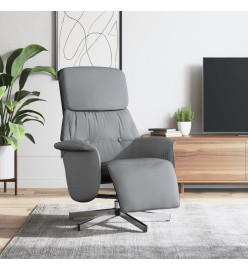 Fauteuil inclinable avec repose-pieds gris clair tissu