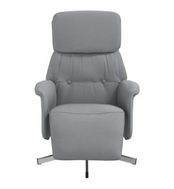 Fauteuil inclinable avec repose-pieds gris clair tissu