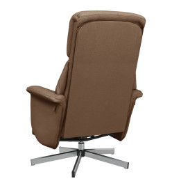 Fauteuil inclinable avec repose-pieds marron tissu