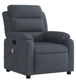 Fauteuil de massage inclinable gris foncé velours