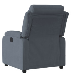 Fauteuil de massage inclinable gris foncé velours