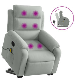 Fauteuil de massage inclinable Gris clair Velours