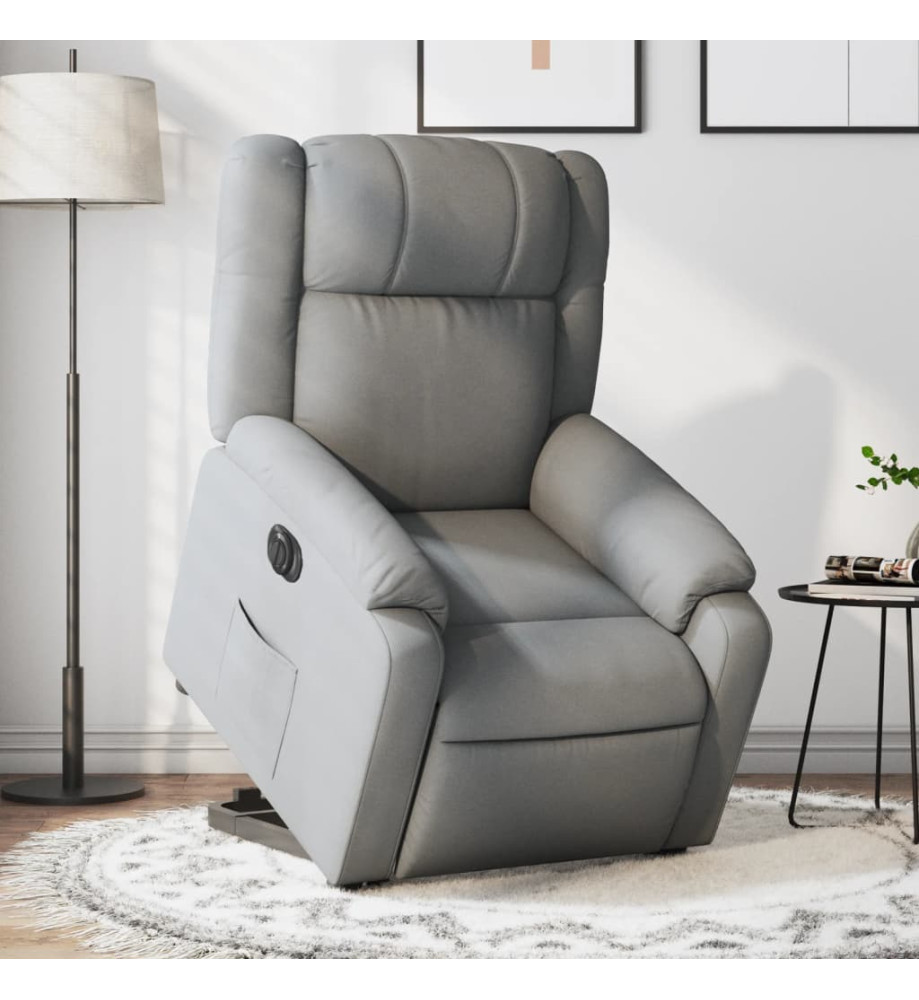 Fauteuil inclinable électrique gris clair tissu