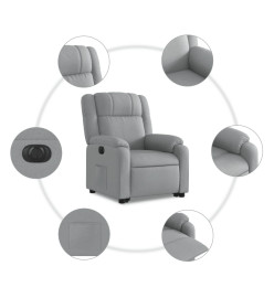 Fauteuil inclinable électrique gris clair tissu