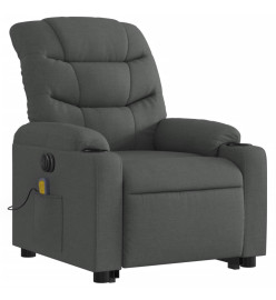 Fauteuil inclinable de massage électrique Gris foncé Tissu