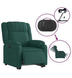 Fauteuil inclinable électrique vert foncé tissu