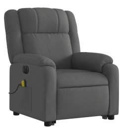 Fauteuil inclinable de massage électrique Gris foncé Tissu