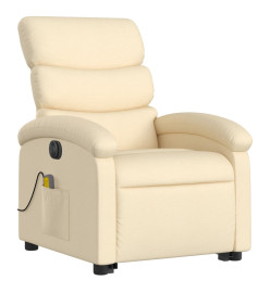 Fauteuil inclinable de massage électrique Crème Tissu