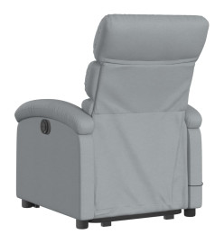 Fauteuil inclinable de massage électrique Gris clair Tissu