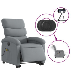 Fauteuil inclinable de massage électrique Gris clair Tissu